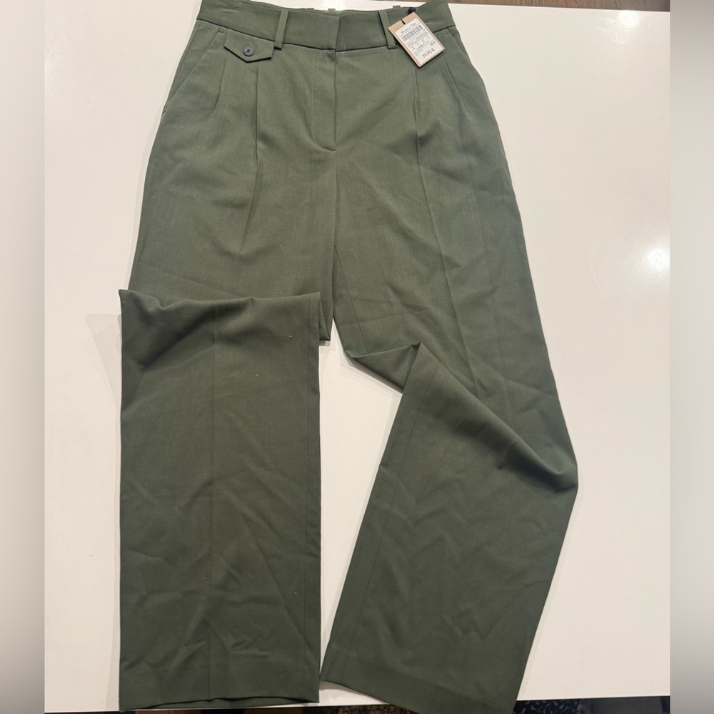 Massimo Dutti Olive Green Pants